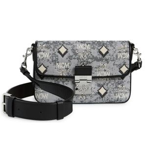 NWT $840 MCM Small Jacquard Crossbody Bag!